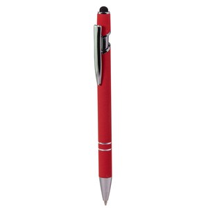 EgotierPro 37513RE - Recycling-Aluminium Stift mit Gummierung und Touch-Pointer EVEN Rot