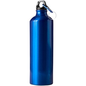 EgotierPro 50008 - 750 ml Aluminiumflasche mit Glanzfinish, Karabiner und Schraubverschluss WINNER Blue