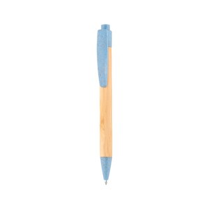 EgotierPro 50016 - Bambuskörper Stift mit PP und Weizenfaser MALMO Blue