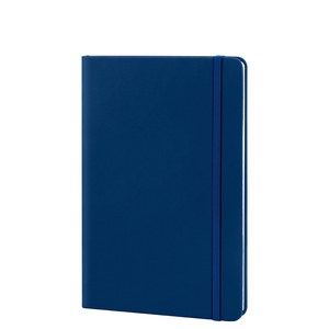 EgotierPro 39567 - A5 Notizbuch mit PU-Cover und Gummiband, 96 cremefarbene Seiten LINED Königsblau