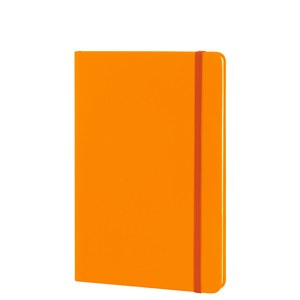 EgotierPro 39567 - A5 Notizbuch mit PU-Cover und Gummiband, 96 cremefarbene Seiten LINED Orange