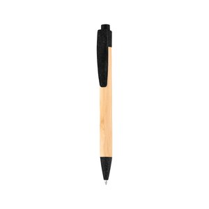EgotierPro 50016 - Bambuskörper Stift mit PP und Weizenfaser MALMO Schwarz