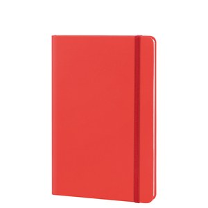 EgotierPro 39567 - A5 Notizbuch mit PU-Cover und Gummiband, 96 cremefarbene Seiten LINED Rot