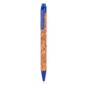 EgotierPro 50039 - Kork-Körper Stift mit PP und Weizenfaser ODEN Blue