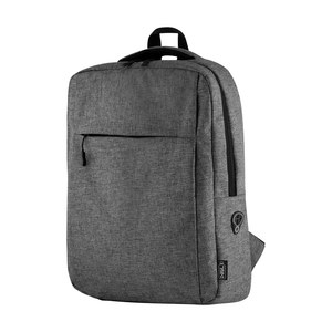 EgotierPro 50029 - RPET Material Rucksack mit Laptopfach & Kopfhörerausgang CHUCK Grau