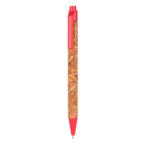 EgotierPro 50039 - Kork-Körper Stift mit PP und Weizenfaser ODEN Rot