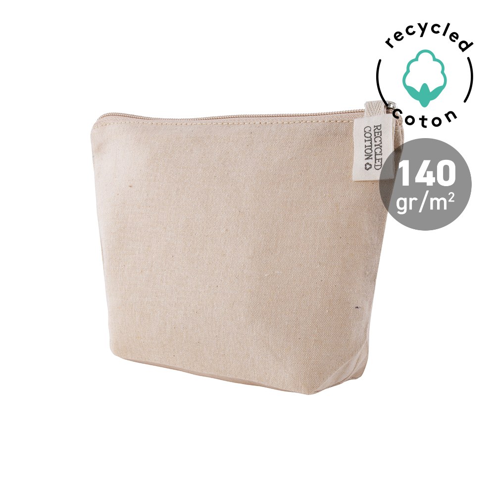 EgotierPro 50617 - Toilettentasche aus 100% recycelter Baumwolle, 140g/m² TETIAROA