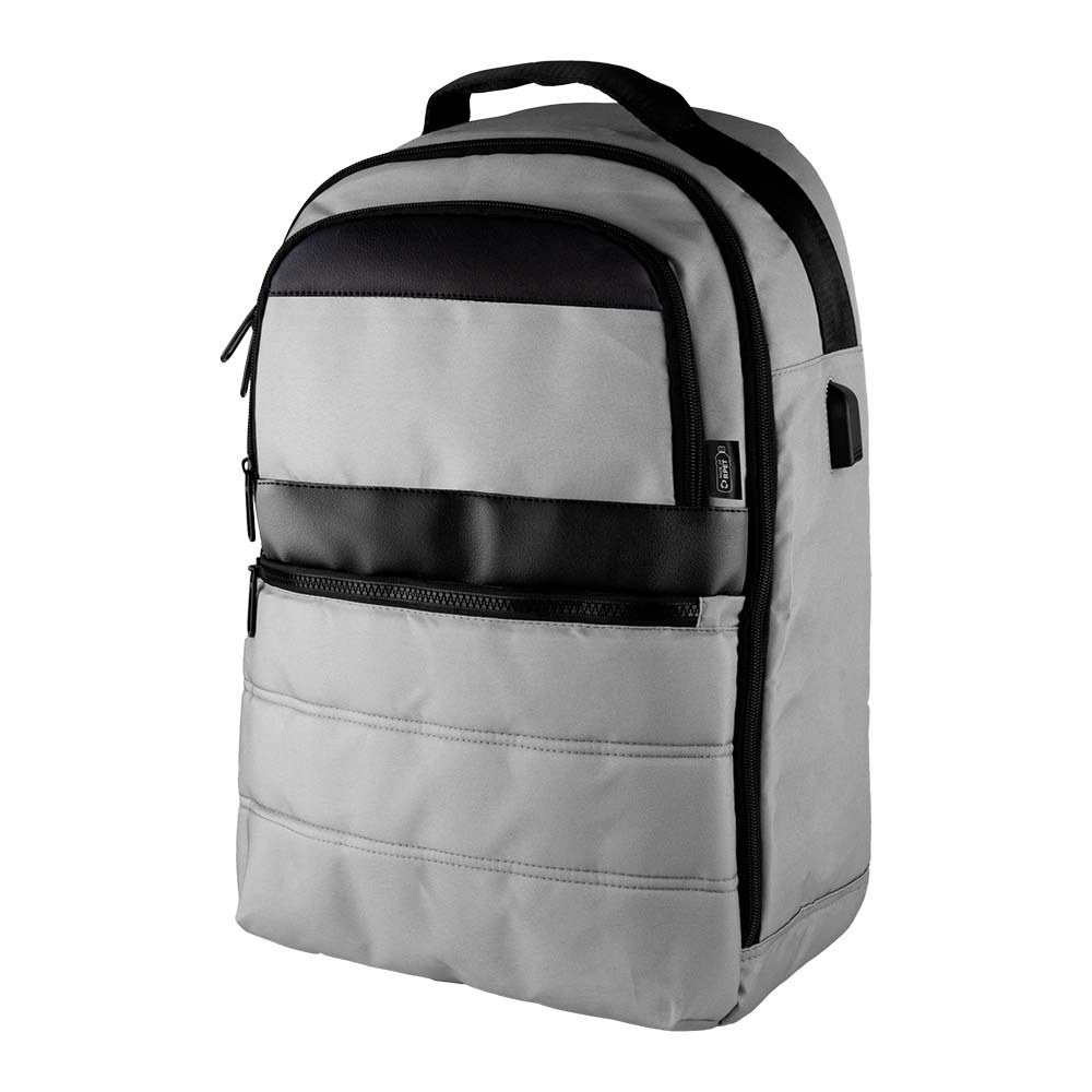 EgotierPro 52081 - RPET Rucksack mit Laptopfach, USB-Port & Trolleyhalterung WAY