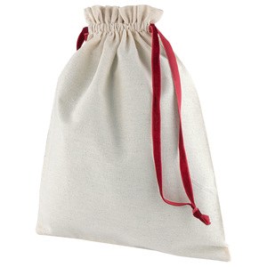 EgotierPro 52543 - Baumwoll-Präsentationstaschen mit Samtbändern, 140 gr/m² BIG Rot