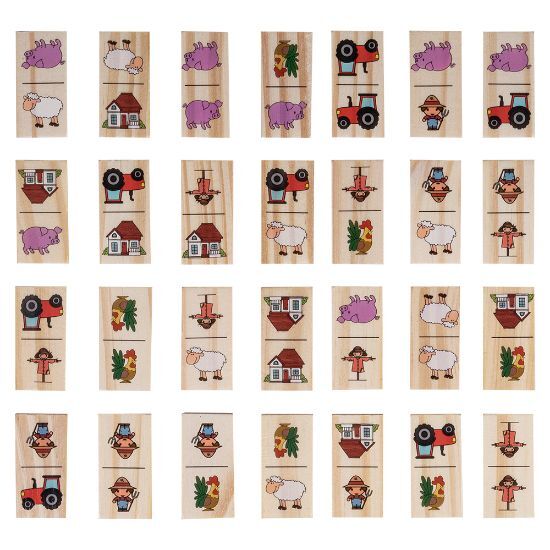 EgotierPro 53509 - Lustiges Domino-Spiel für Kinder mit Tiermotiven aus Holz DOMINO