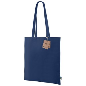 EgotierPro 53530 - Fairtrade Langgriff-Tasche, 180 gr/m², verschiedene Farben HARBOUR Blue