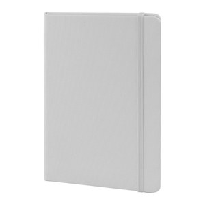 EgotierPro 53560 - A5 Notebook mit RPET-Bezug, 80 Blatt THELUJI Weiß