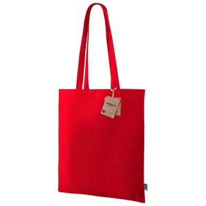 EgotierPro 53530 - Fairtrade Langgriff-Tasche, 180 gr/m², verschiedene Farben HARBOUR Rot