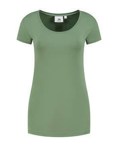 Lemon & Soda LEM1268 - T-Shirt Rundhalsausschnitt Baumwolle/Elastik für sie Armee-Grün