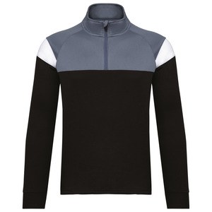 PROACT PA388 - Trainings-Sweatshirt mit 1/4 Reißverschluss für Kinder Black / Sporty Grey