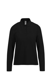 B&C CGPW464 - MY POLO 210 Damen mit langen Ärmeln Black