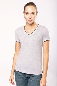 Kariban K394 - Ladies’ piqué knit V-neck T-shirt