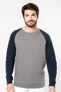 Kariban K491 - Zweifarbiges Herren-Sweatshirt BIO mit Rundhalsausschnitt und Raglanärmeln