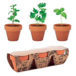 GiftRetail MO6145 - FLOWERPOT Terracotta-Set Kräuter