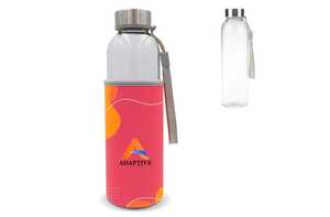 TopPoint LT98823 - Trinkflasche aus Glas mit individuell bedruckter Neoprenhülle 500ml