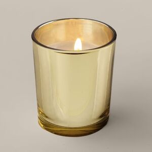 EgotierPro 52523 - 85gr Wachskerze in goldenem Glas, 6% Bergamotte-Aroma LOMBOK