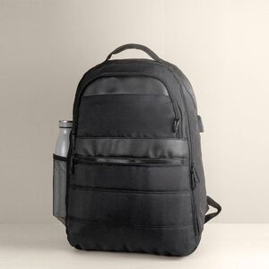 EgotierPro 52081 - RPET Rucksack mit Laptopfach, USB-Port & Trolleyhalterung WAY